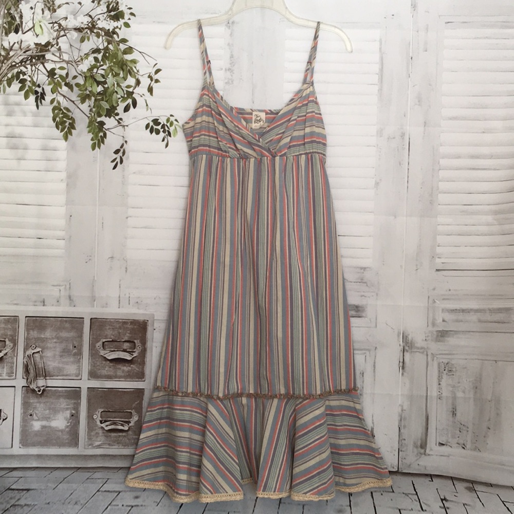Free People 100% cotton striped summer dress sz 8